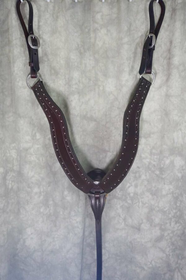 Brown Contour Breastcollar w/ studs